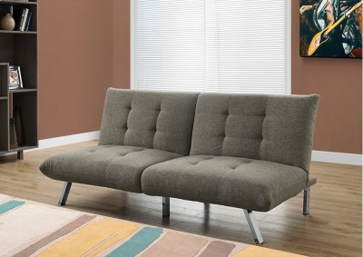 FUTON - SPLIT BACK CLICK CLACK / TAUPE LINEN